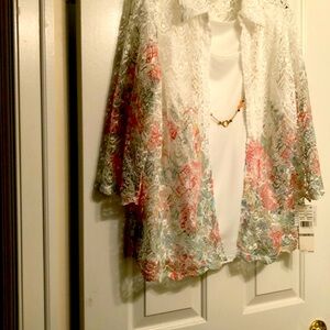 Alfred Dunner Lace Blouse with Pastel Hues